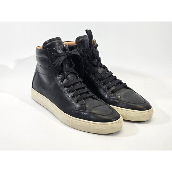 Koio Other - CCN Men's 46 Koio Primo Tonal Leather High-top Sneakers In Onyx Shoes B&W $345